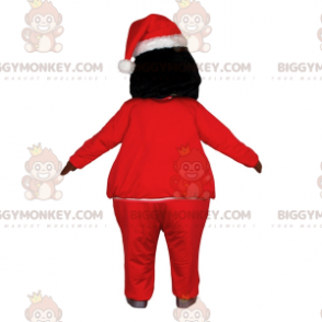 BIGGYMONKEY™ Mascot Costume Tan Man Dress As Santa Claus.