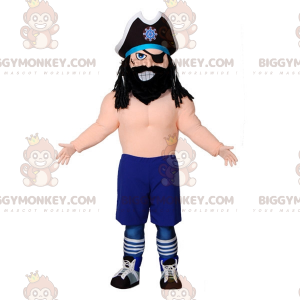 Traje de mascote de pirata BIGGYMONKEY™ com chapéu grande e