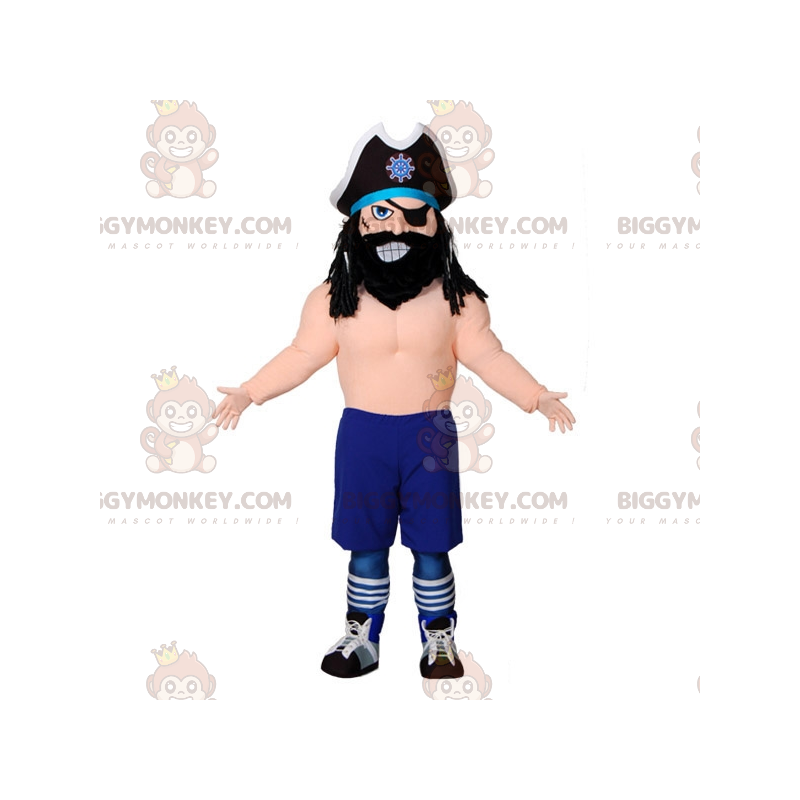 Piraten BIGGYMONKEY™ mascottekostuum met grote hoed en ooglapje