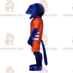 BIGGYMONKEY™ mascottekostuum blauwe tijger in oranje