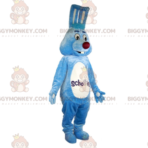 Sød og venlig blå og hvid kanin BIGGYMONKEY™ maskotkostume -
