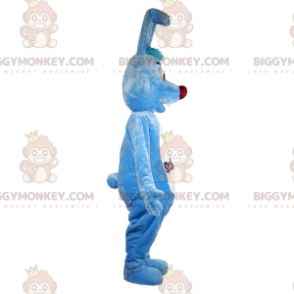 Kostium maskotka Słodki i przyjazny niebiesko-biały królik