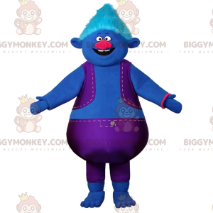 Costume de mascotte BIGGYMONKEY™ de bonhomme bleu dodu habillé