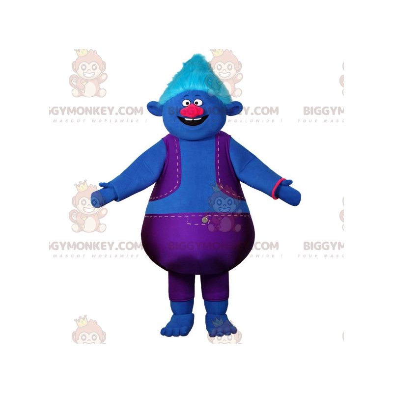 Costume de mascotte BIGGYMONKEY™ de bonhomme bleu dodu habillé