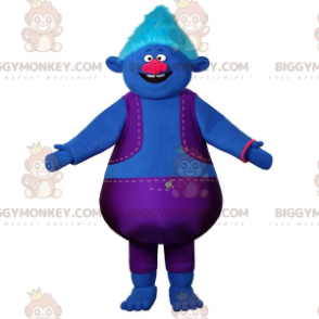 Traje de mascote BIGGYMONKEY™ homem gordo azul vestido com