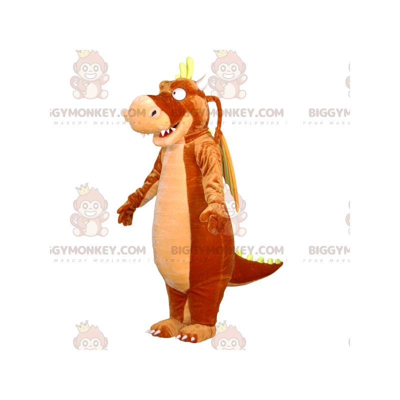 Giant Brown Beige and Yellow Dragon BIGGYMONKEY™ Mascot Costume