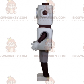 BIGGYMONKEY™ Μασκότ Κοστούμι Γκρι και Μαύρο Ρομπότ με μεγάλα