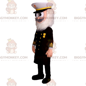 Captain BIGGYMONKEY™ mascottekostuum met uniform en witte baard