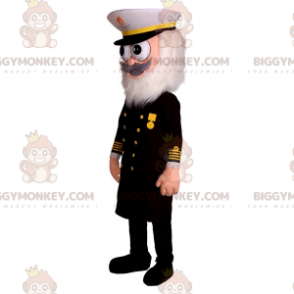 Captain BIGGYMONKEY™ Maskottchenkostüm mit Uniform und weißem