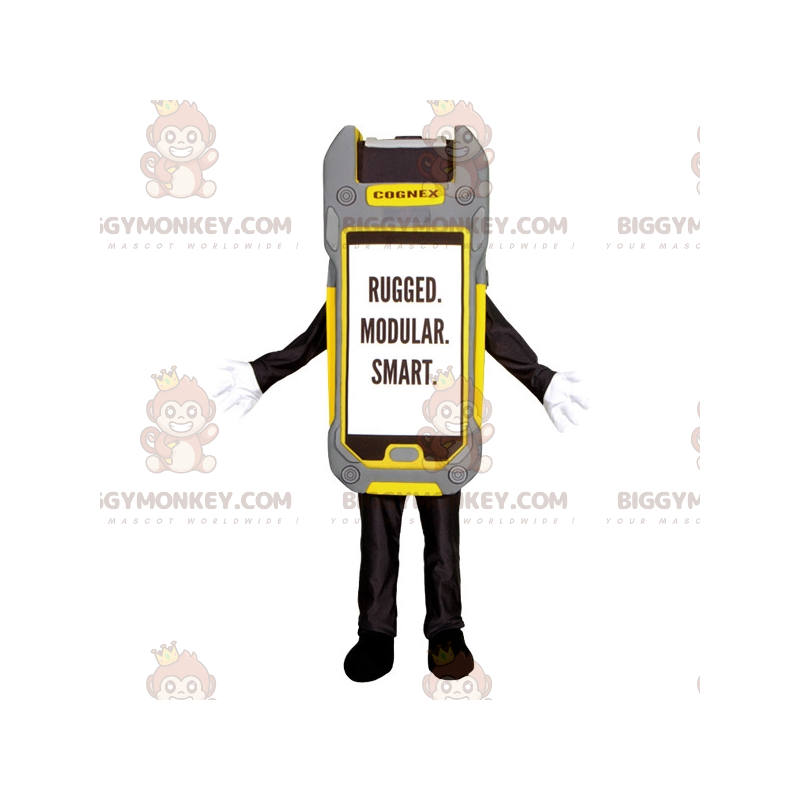 Yellow gray and black scanette BIGGYMONKEY™ mascot costume.