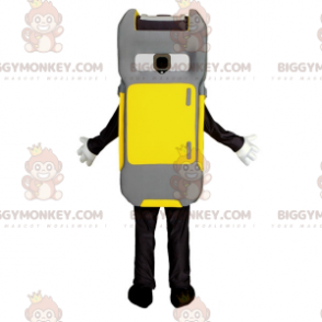Kostým maskota BIGGYMONKEY™ ze žluté šedé a černé scanette.