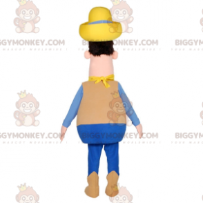 Farmer Cowboy BIGGYMONKEY™ maskotkostume med hat og bandana -