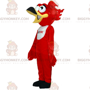 Costume da mascotte uccello BIGGYMONKEY™ rosso e bianco.