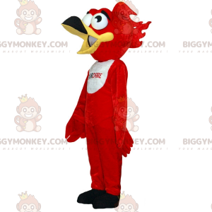 Traje de mascote de pássaro vermelho e branco BIGGYMONKEY™.