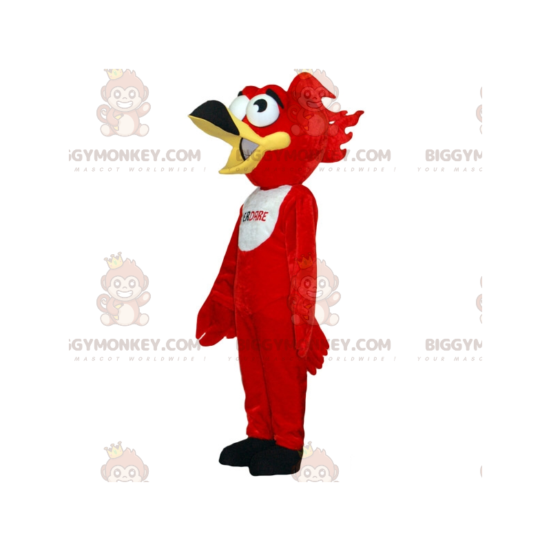 Rot-weißer Vogel BIGGYMONKEY™ Maskottchen-Kostüm. Geier