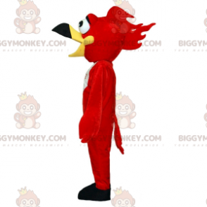 Traje de mascote de pássaro vermelho e branco BIGGYMONKEY™.