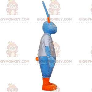 BIGGYMONKEY™ maskotkostume Stor blå og orange kanin med store