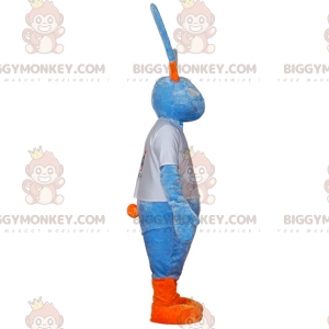 Costume de mascotte BIGGYMONKEY™ de grand lapin bleu et orange