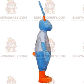 BIGGYMONKEY™ Mascot Costume Large Blue and Orange Bunny with