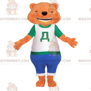 Disfraz de mascota BIGGYMONKEY™ de peluche naranja. Disfraz de