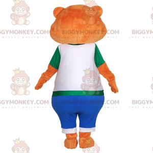 Orange Teddy BIGGYMONKEY™ Maskottchen-Kostüm. Orange Bär