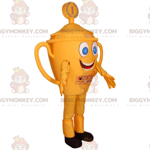 Costume de mascotte BIGGYMONKEY™ de trophée jaune avec des yeux