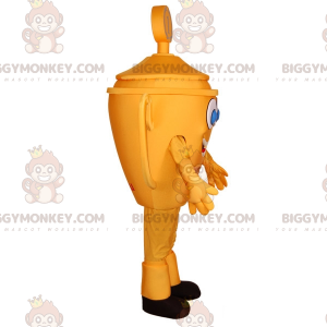 Disfraz de mascota BIGGYMONKEY™ de trofeo amarillo con ojos