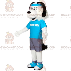 BIGGYMONKEY™ Mascottekostuum Witte en zwarte hond in