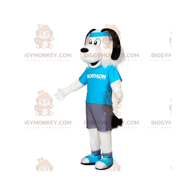 BIGGYMONKEY™ Mascottekostuum Witte en zwarte hond in