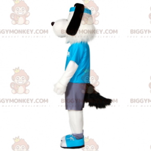 Kostým maskota BIGGYMONKEY™ Bílý a černý pes ve sportovním