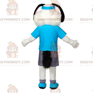 BIGGYMONKEY™ Mascottekostuum Witte en zwarte hond in