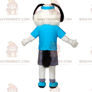 BIGGYMONKEY™ Maskottchen-Kostüm Weißer und schwarzer Hund in