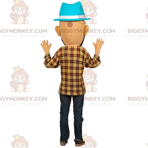 Costume da mascotte uomo barbuto BIGGYMONKEY™ con occhiali e