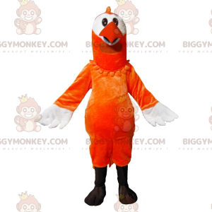 Costume da mascotte BIGGYMONKEY™ uccello arancione e bianco -