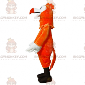 Costume da mascotte BIGGYMONKEY™ uccello arancione e bianco -