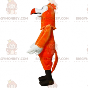 Στολή μασκότ BIGGYMONKEY™ με πορτοκαλί και λευκό πουλί -
