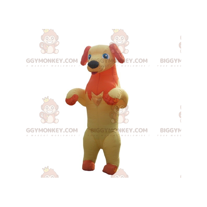 Costume mascotte BIGGYMONKEY™ cane giallo e arancione che