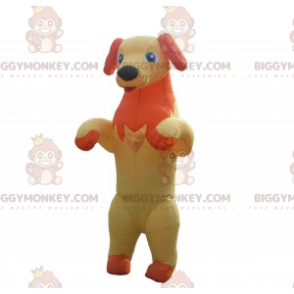 Yellow and Orange Dog Sticking Out Tongue BIGGYMONKEY™ Mascot