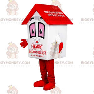 Costume da mascotte gigante bianco e rosso BIGGYMONKEY™.