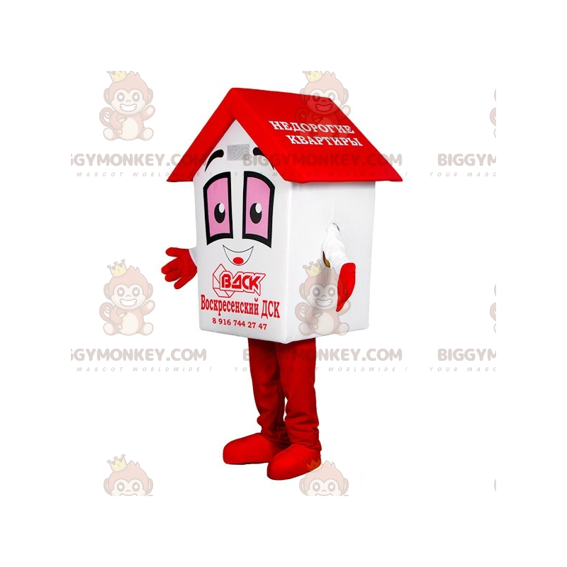 Giant White and Red BIGGYMONKEY™ Mascot Costume. Hut