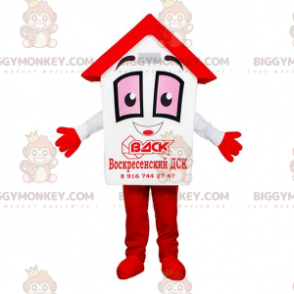 Giant White and Red BIGGYMONKEY™ Mascot Costume. Hut