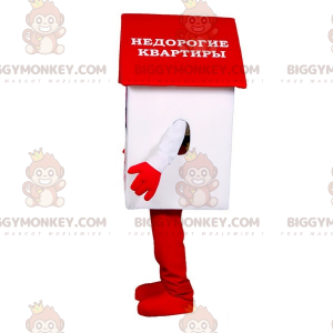 Giant White and Red BIGGYMONKEY™ Mascot Costume. Hut