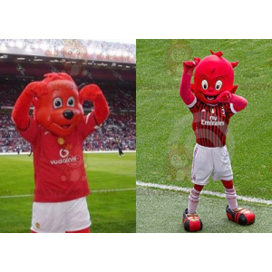 2 BIGGYMONKEY™s mascot: a red bear and a red imp -