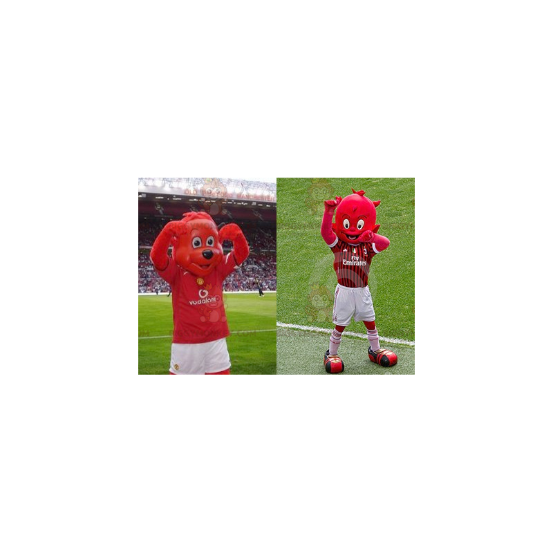 2 BIGGYMONKEY™s mascot: a red bear and a red imp –