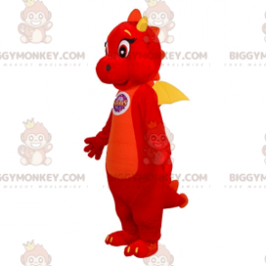 Costume de mascotte BIGGYMONKEY™ de dragon rouge et jaune