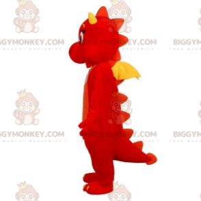 Simpatico e accattivante costume da mascotte drago rosso e