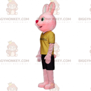Costume de mascotte BIGGYMONKEY™ de lapin rose de la marque