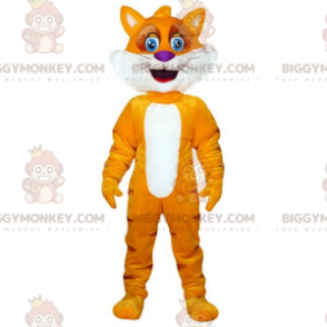 Orange und gelbe Katze BIGGYMONKEY™ Maskottchen-Kostüm. Fox