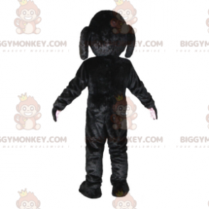 Traje de mascote BIGGYMONKEY™ macio e fofo de cachorro preto.