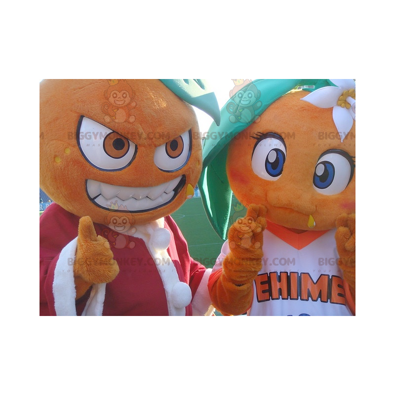 2 kæmpe orange BIGGYMONKEY™s maskot - Biggymonkey.com